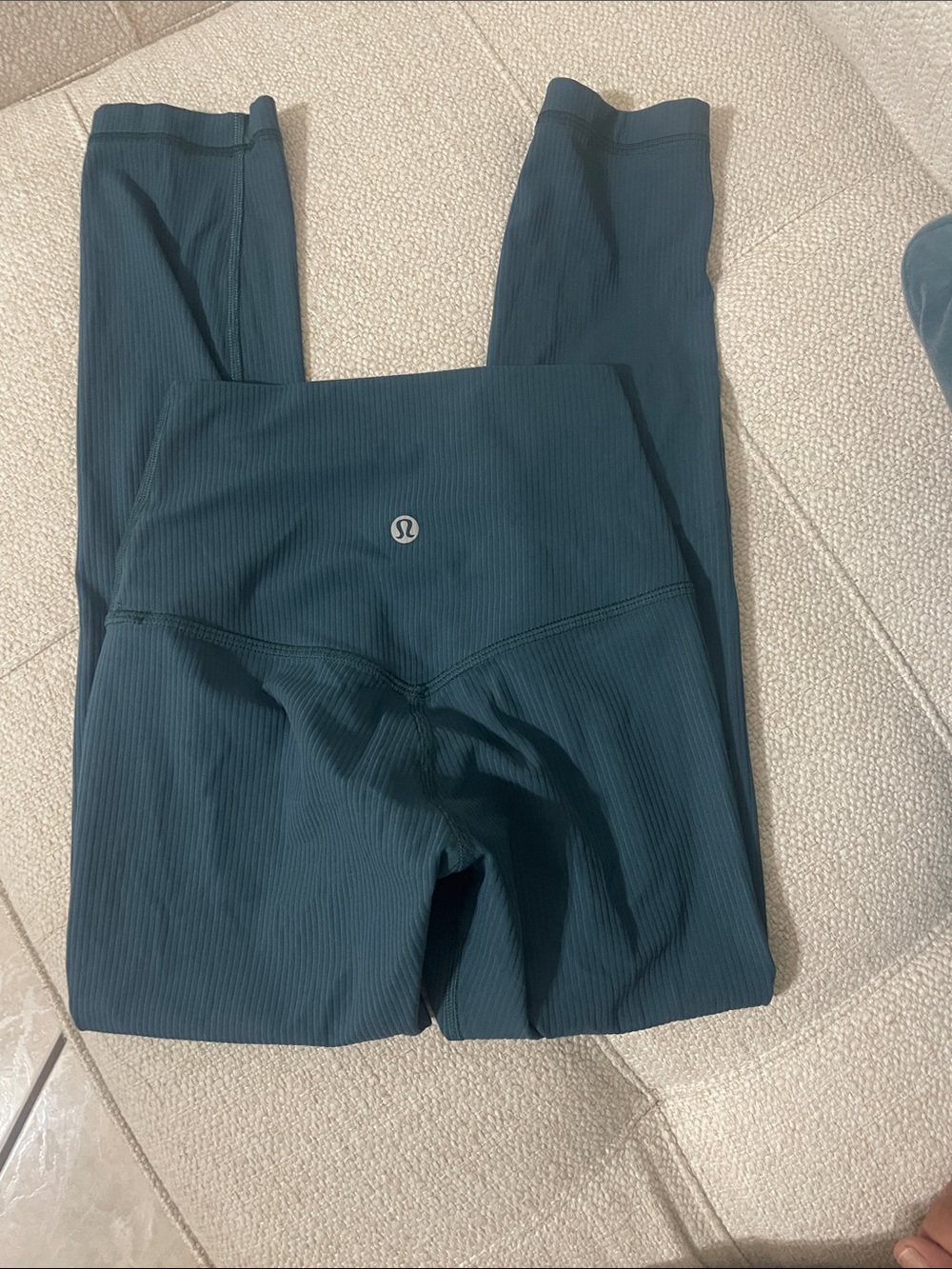 lululemon athletica Ribbed High-Rise Leggings in Deep Teal